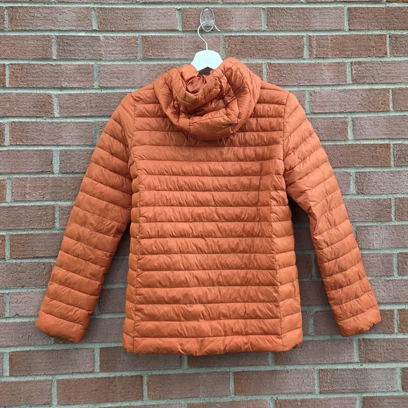 Lands' End Kids Orange ThermoPlume Packable Hooded Jacket XL 14-16 Unisex